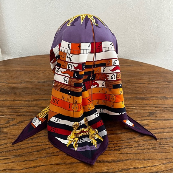 Hermès-Paris Astrologie - Dies Et Hore Celestial Zodiac Silk Twill Bandana Scarf - Picture 9 of 10